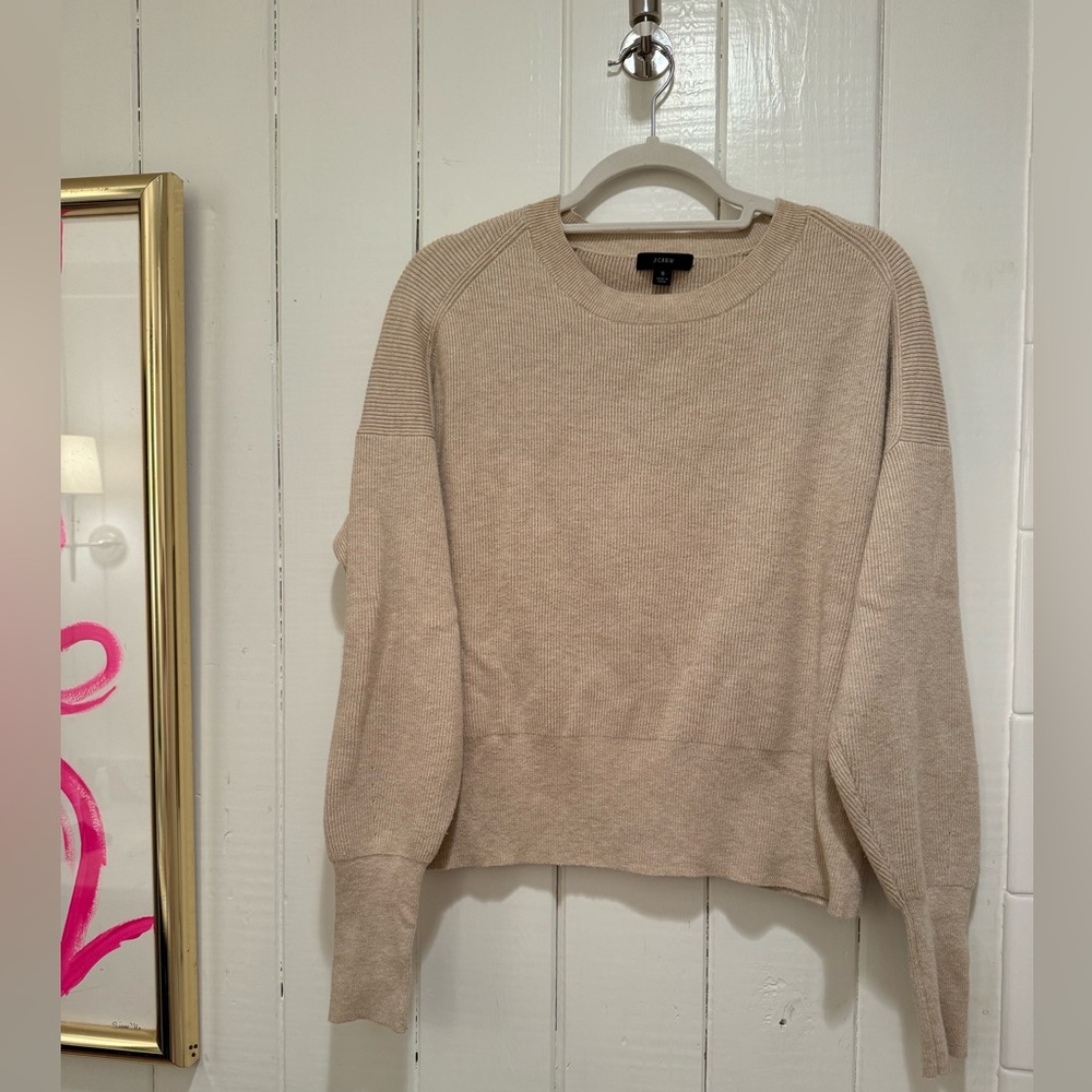 JCrew Tan Merino Wool Blend Sweater Ladiess Small